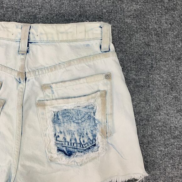7 For All Mankind Ocean Avenue Shorts Womens 25 Distressed High Rise Button Fly - Picture 12 of 14
